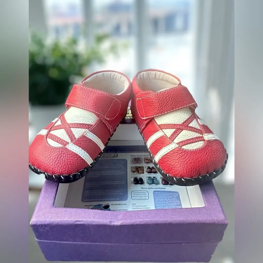PEDIPED Hand Stitched Braden soft-soled Leather Baby Shoes Size 6-12 Months